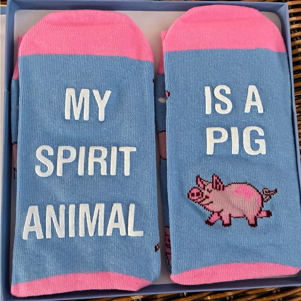 Pig spirit animal socks by Happypop NEW